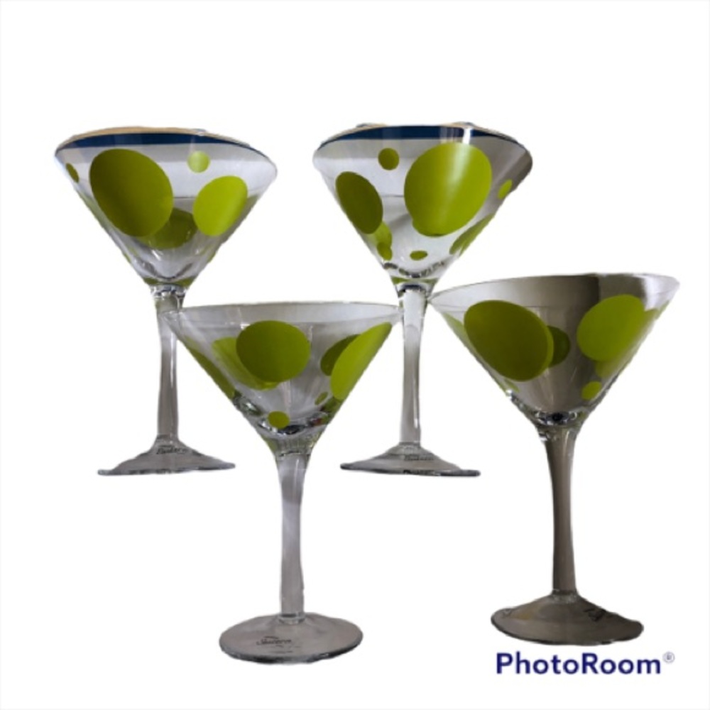 Polka Dot Bikini Martini Set of 4 With Pitcher - Picture 4 of 6